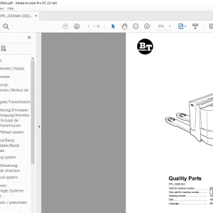 BT Forklift PPL 2000 MX Quality Parts Manual 305210AA-PDF DOWNLOAD