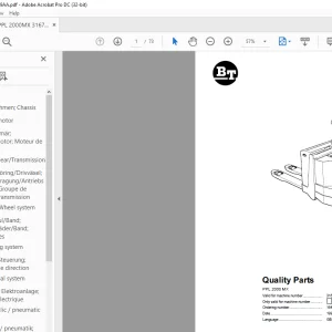 BT Forklift PPL 2000 MX Quality Parts Manual 316740AA- PDF DOWNLOAD