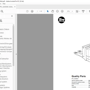 BT Forklift PPL 2000MX Quality Parts Manual - PDF DOWNLOAD