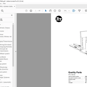 BT Forklift PPO 1500 MX Parts Manual (306955AA)