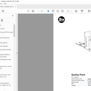 BT Forklift PPO 1500 MX Quality Parts Manual 401250AA - PDF DOWNLOAD