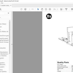 BT Forklift PPO 1500MX Quality Parts Manual 345093AA-