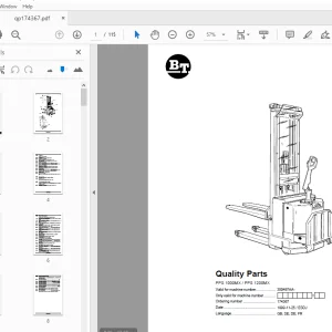 BT Forklift PPS 1000MX PPS 1200MX Quality Parts Manual - PDF