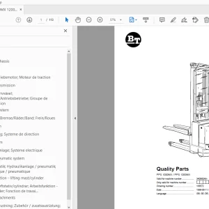 BT Forklift PPS 1000MX/PPS 1200MX Quality Parts Manual - PDF