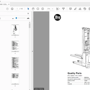 BT Forklift PPS 1000MX PPS 1200MX Quality Parts Manual - PDF