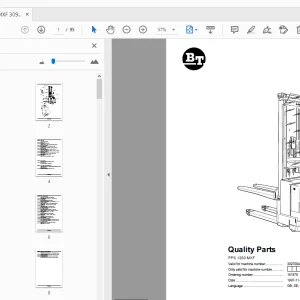 BT Forklift PPS 1200 MXF Quality Parts Manual 309700AA - 319480AA - PDF