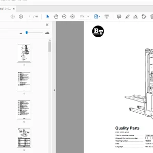 BT Forklift PPS 1200 MXF Quality Parts Manual 319481AA - 329899AA - PDF