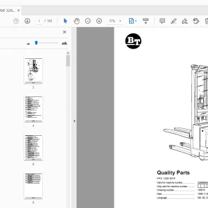 BT Forklift PPS 1200 MXF Quality Parts Manual 329900AA - 340959AA - PDF
