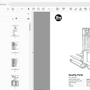 BT Forklift PPS 1200 MXS Quality Parts Manual - PDF