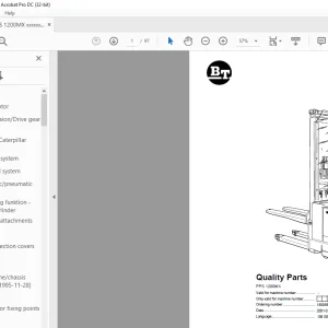 BT Forklift PPS 1200MX Quality Parts Manual - PDF DOWNLOAD