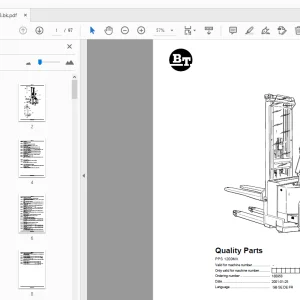 BT Forklift PPS 1200MX Quality Parts Manual - PDF DOWNLOAD