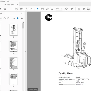 BT Forklift PPS 1200MXF Quality Parts Manual 350497AA - PDF