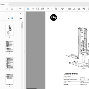 BT Forklift PPS 1200MXF Quality Parts Manual 361808AA - PDF