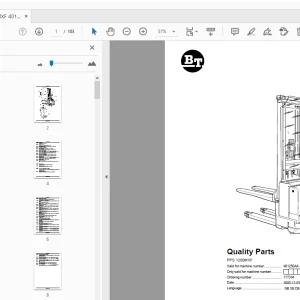 BT Forklift PPS 1200MXF Quality Parts Manual 401250AA - PDF
