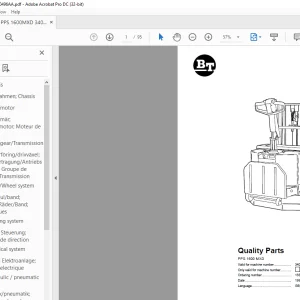 BT Forklift PPS 1600 MXD Quality Parts Manual - PDF DOWNLOAD