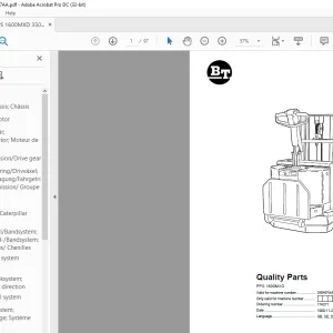 BT Forklift PPS 1600MXD Quality Parts Manual 350497AA-PDF