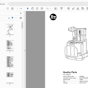 BT Forklift PPS 1600MXD Quality Parts Manual 361808AA - PDF