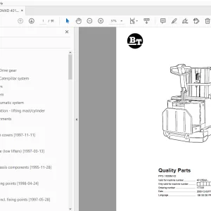 BT Forklift PPS 1600MXD Quality Parts Manual 401250AA - PDF