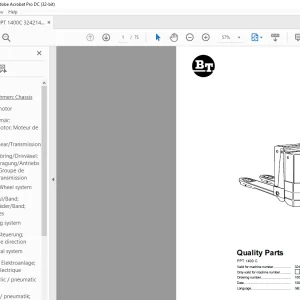 BT Forklift PPT 1400 C Quality Parts Manual 324214AA- PDF DOWNLOAD