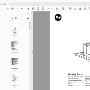 BT Forklift PPT 1400 MX/PPT 1600 MX/PPT 2000 MX Quality Parts Manual - PDF