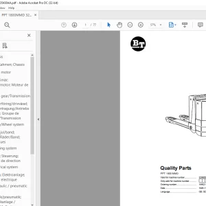 BT Forklift PPT 1800 MMD Parts Manual - PDF DOWNLOAD