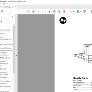 BT Forklift PPT 1800 MMD Parts Manual PDF