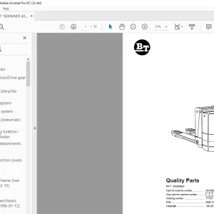 BT Forklift PPT 1800MMD Quality Parts Manual 401250AA