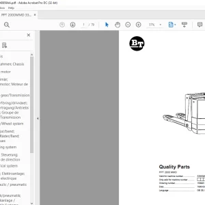 BT Forklift PPT 2000 MMD Quality Parts Manual - PDF DOWNLOAD