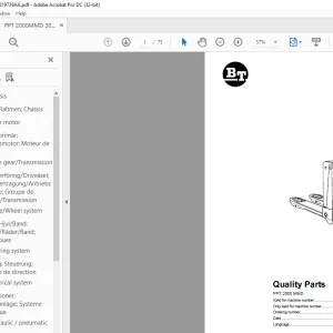 BT Forklift PPT 2000 MMD Quality Parts Manual 306955AA-PDF DOWNLOAD