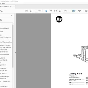 BT Forklift PPT 2000 MMD Quality Parts Manual 340960AA-PDF DOWNLOAD