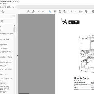 BT Forklift R 120 / R 120 C Quality Parts Manual 411663AA