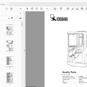 BT Forklift R 140/R 140 C Quality Parts Manual 411663AA - PDF