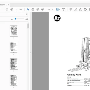 BT Forklift RR 1.0 Quality Parts Manual 277525AA - 287242AA - PDF
