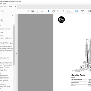 BT Forklift RR 1.0 Quality Parts Manual 277525AA-287242AA