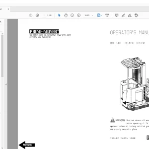 BT Forklift RR-30C Reach Truck Operator's Manual - PDF DOWNLOAD