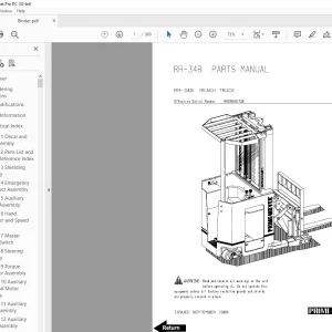BT Forklift RR-34B Reach Truck Parts Manual - PDF DOWNLOAD