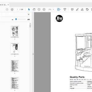 BT Forklift RR B1/B2/B3/E1/E2/E3/(C)/14 (DC) Quality Parts Manual - PDF