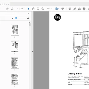 BT Forklift RR B1/B2/B3/E1/E2/E3/(C)/14 (DC) Quality Parts Manual - PDF