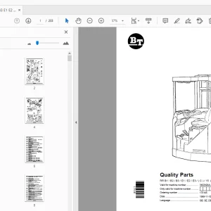 BT Forklift RR B1/B2/B3/E1/E2/E3/(C)/15 (AC) (ACi) Quality Parts Manual - PDF