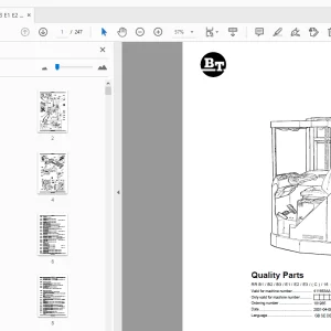 BT Forklift RR B1/ B2/B3/E1/E2/E3/(C)/15 (AC)(ACi) Quality Parts Manual - PDF