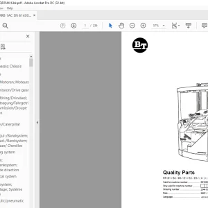 BT Forklift RR B1 B2  B3  E1  E2 E3  ( C ) ( AC ) ( ACi )Quality Parts Manual PDF