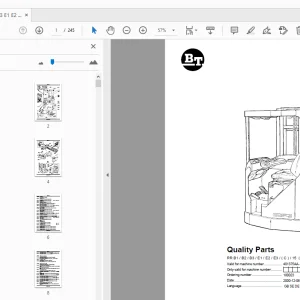 BT Forklift RR B1 B2 B3 E1 E2 E3 (C)15 (AC) (ACi) Quality Parts Manual - PDF