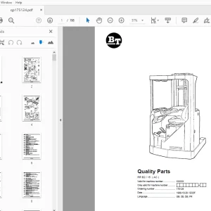 BT Forklift RR B2/15 (AC) Quality Parts Manual - PDF