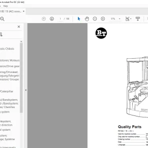 BT Forklift RR B2 / 15 ( AC ) Quality Parts Manual PDF