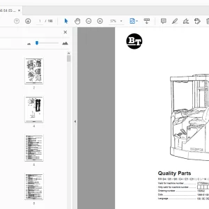 BT Forklift RR B4/B5/B6/E4/E5/E6/(C)/14 (DC) Quality Parts Manual - PDF