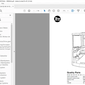 BT Forklift RR B4 / B5 / B6 / E4 / E5 / E6 / ( C ) / 14 ( DC ) Quality Parts Manual