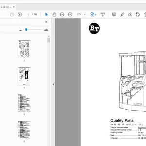 BT Forklift RR B5/B6/E5/E6/(C)/14 (DC) Quality Parts Manual - PDF