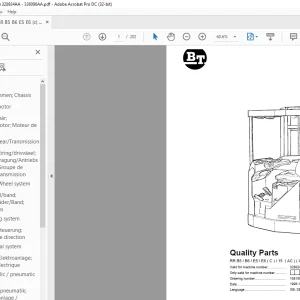 BT Forklift RR B5 B6 E5 E6 (C) 15 (AC) (ACi) Quality Parts Manual 328924AA
