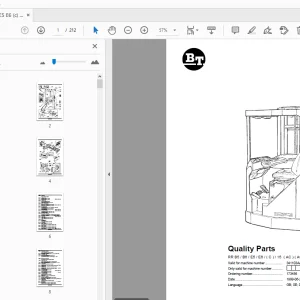 BT Forklift RR B5/B6/E5/E6/(C)/15 (AC) (ACi) Quality Parts Manual - PDF