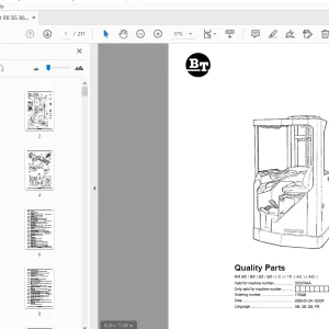 BT Forklift RR B5/B6/E5/E6/(C)/15 (AC) (ACi) Quality Parts Manual - PDF